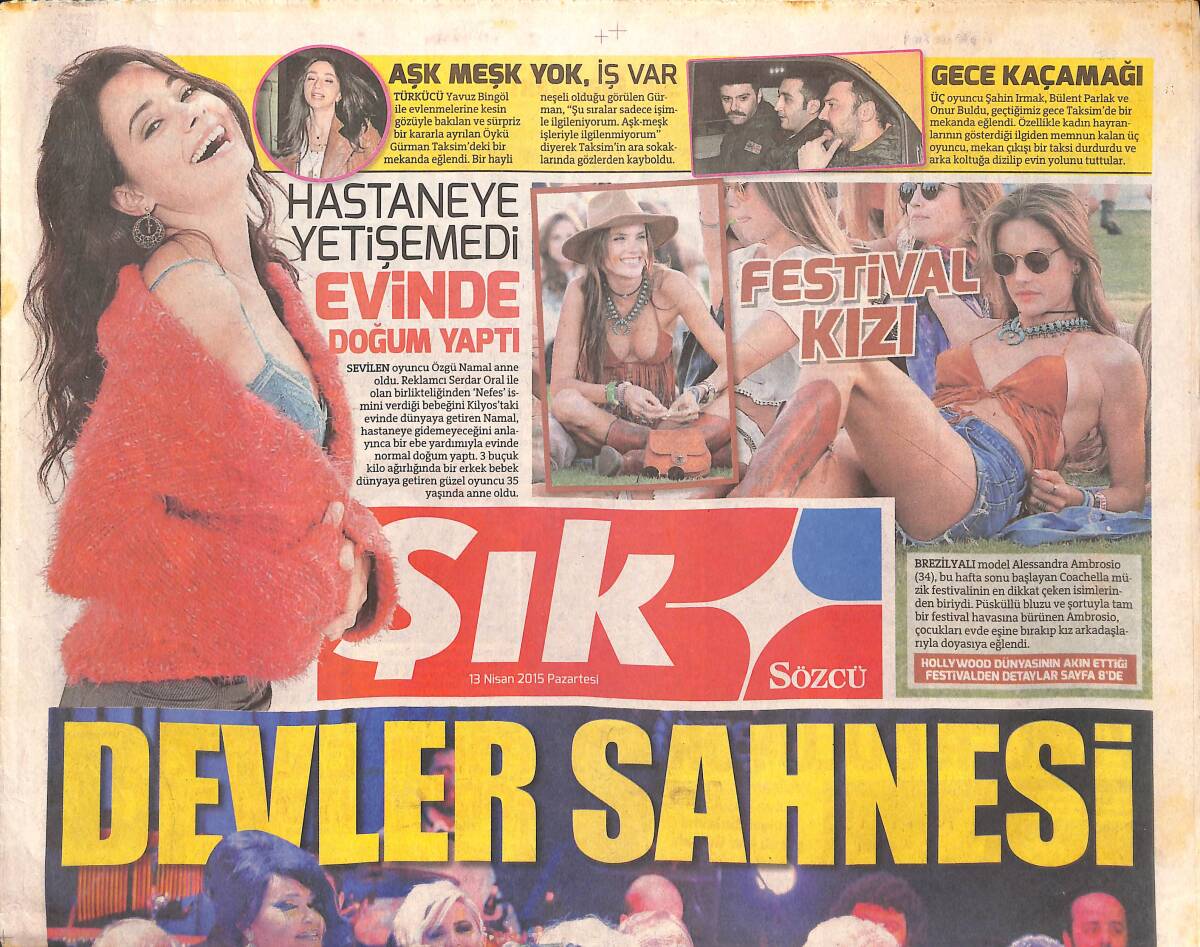 Sözcü Gazetesi Şık Eki 13 Nisan 2015 - Devler Gecesi Muazzez Abacı Ve Bülent Ersoy GZ134927 - 1