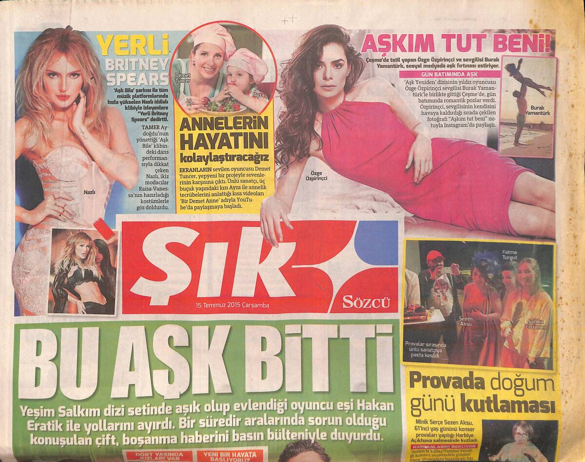 Sözcü Gazetesi Şık Eki 15 Temmuz 2015 - Ece Seçkin'den 2 Haftada 17 Konser GZ159996 - 1