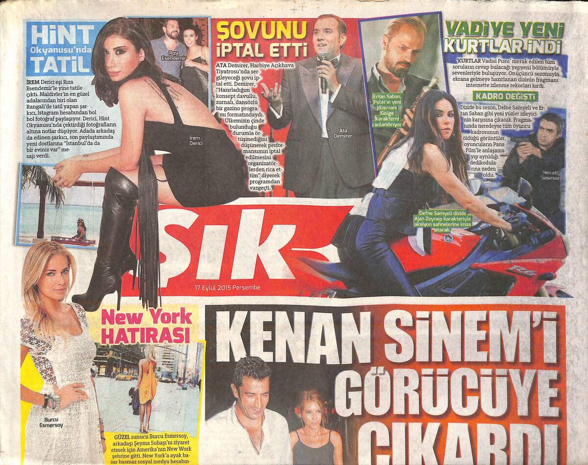 Sözcü Gazetesi Şık Eki 17 Eylül 2015 - Ata Demirer Şovunu İptal Etti - Burcu Esmersoy'dan New York Hatırası GZ159994 - 1