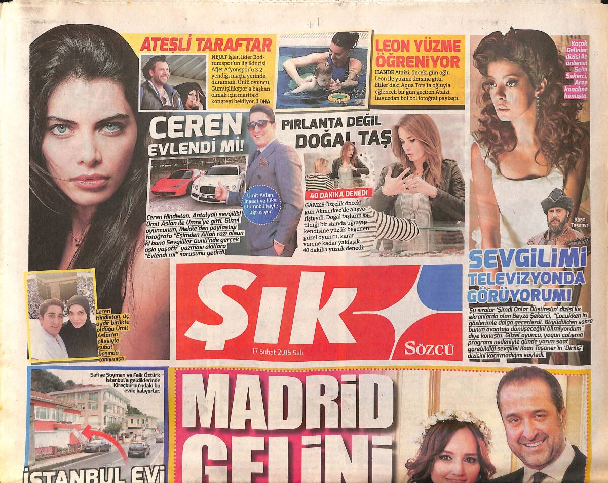 Sözcü Gazetesi Şık Eki 17 Şubat 2015 - Tarkan 'Erkekliğimden Utanıyorum' - Nihat Doğan Survivor Adasında Yok GZ160010 - 1