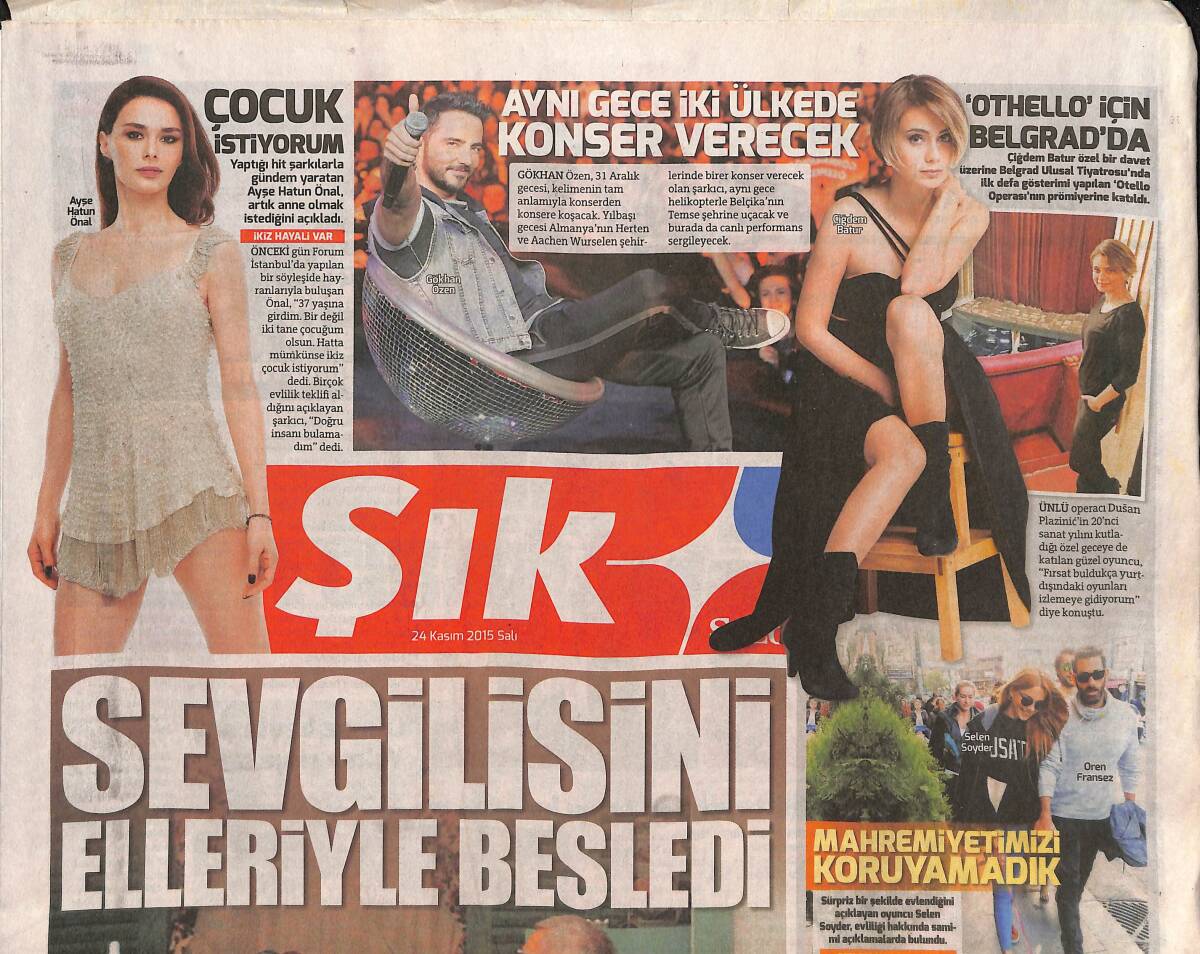 Sözcü Gazetesi Şık Eki 24 Kasım 2015 - 43. Amerikan Müzik Ödülleri Sahiplerini Buldu - Obezite Cerrahisi Ömrü Uzatıyor GZ135958 - 1