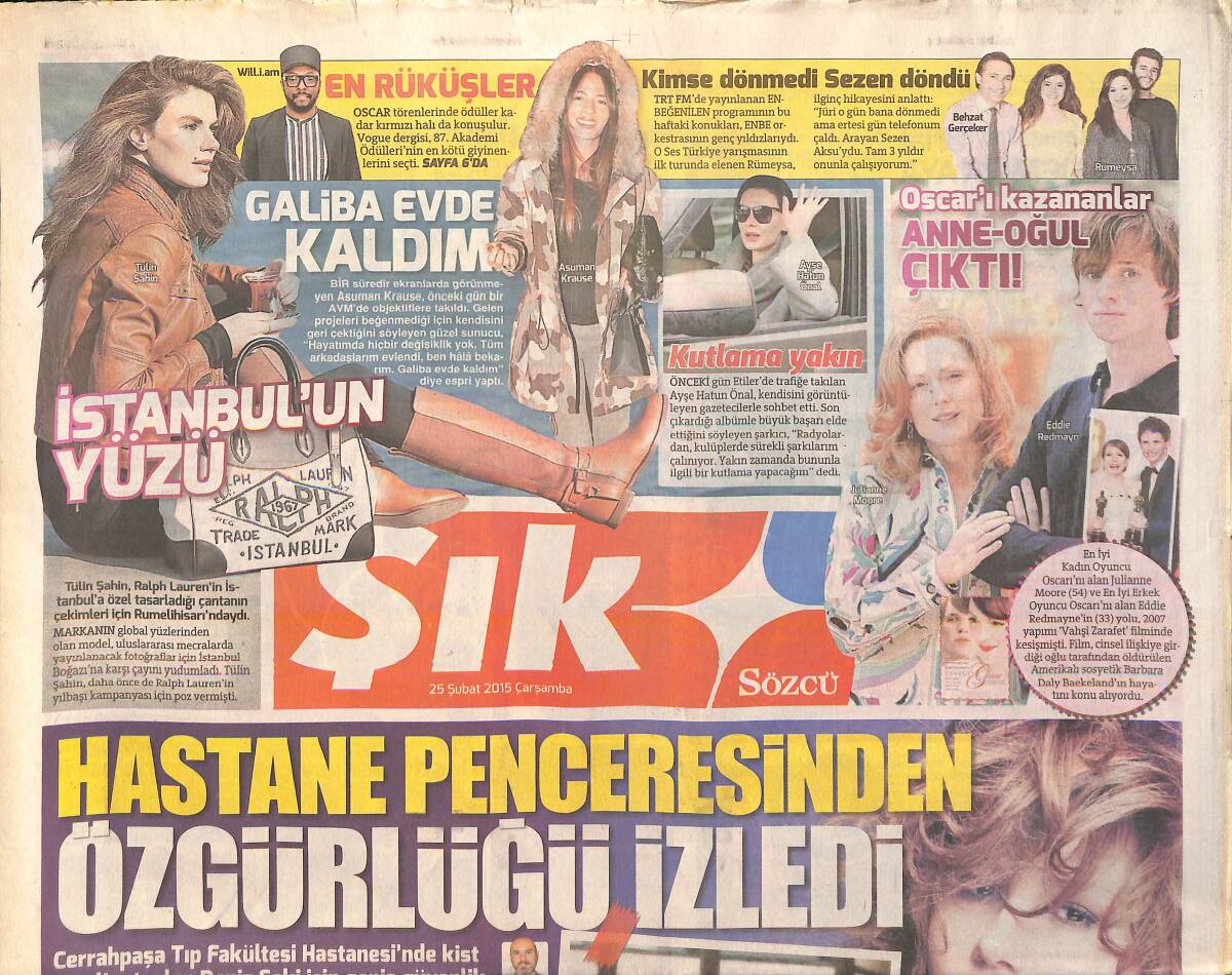 Sözcü Gazetesi Şık Eki 25 Şubat 2015 - Deniz Seki , Hastane Penceresinden Özgürlüğü İzledi GZ159964 - 1