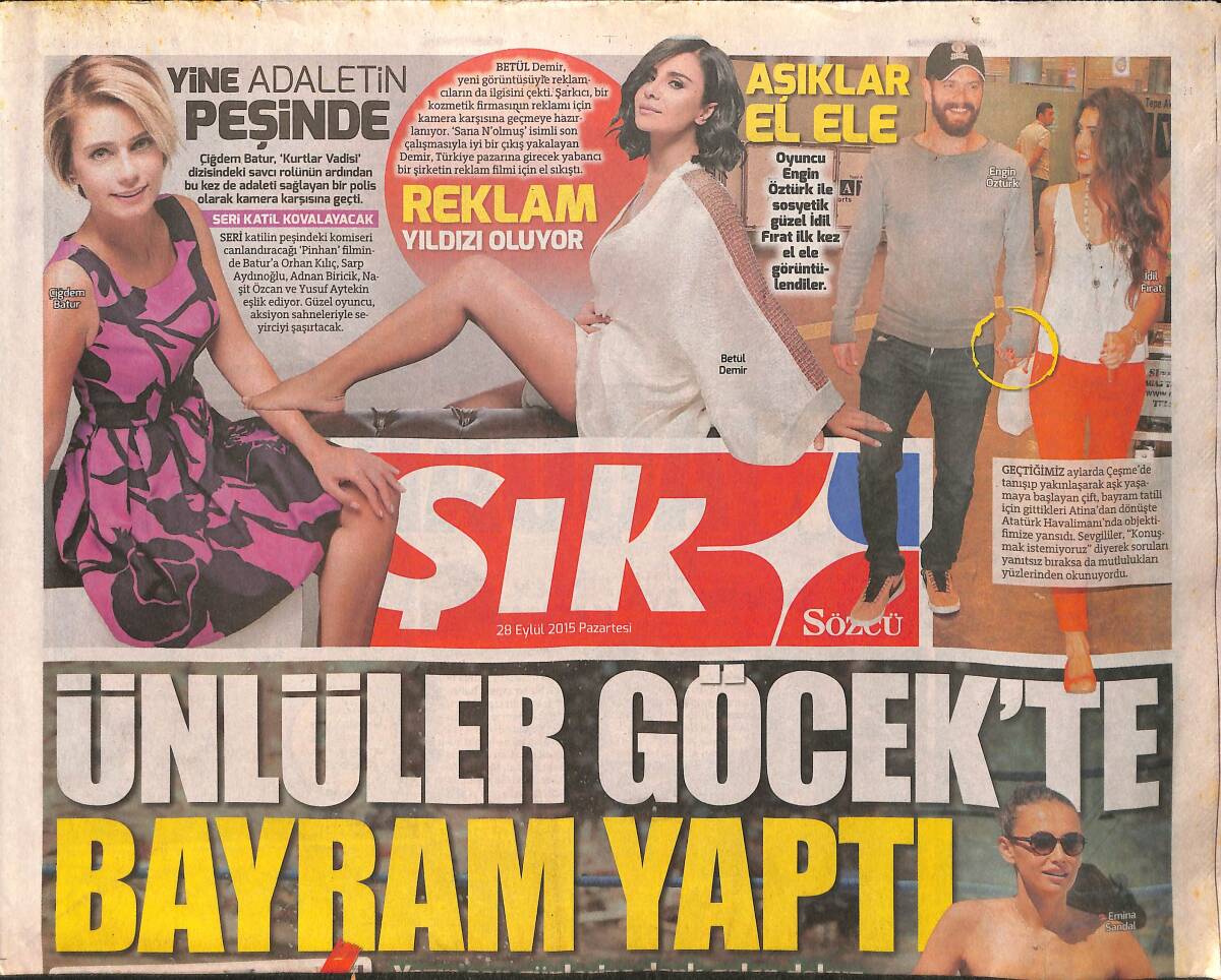 Sözcü Gazetesi Şık Eki 28 Eylül 2015 - Pınar Uyudu Yağmur Gezdi - Metin Akpınar Misafir Ağırladı GZ154705 - 1