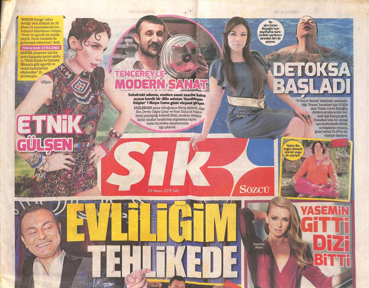 Sözcü Gazetesi Şık Eki 28 Nisan 2015 - Necip Memili Tencereyle Modern Sanat - Ali Ağaoğlu: Çapkınlığa Çıkacağız GZ136451 - 1