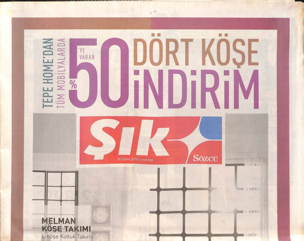 Sözcü Gazetesi Şık Eki 28 Şubat 2015 - Sosyete Tarkan'la Coştu - Ayaklı Banka Bülent Ersoy - Halil Sezai Etekle Gelin GZ136024 - 1