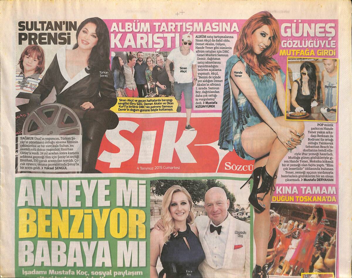 Sözcü Gazetesi Şık Eki 4 Temmuza 2015 - Kemal Sunal'a Anma - Sophia Loren'i Hayatı - Eğlencenin Kalbi Orlando GZ135985 - 1