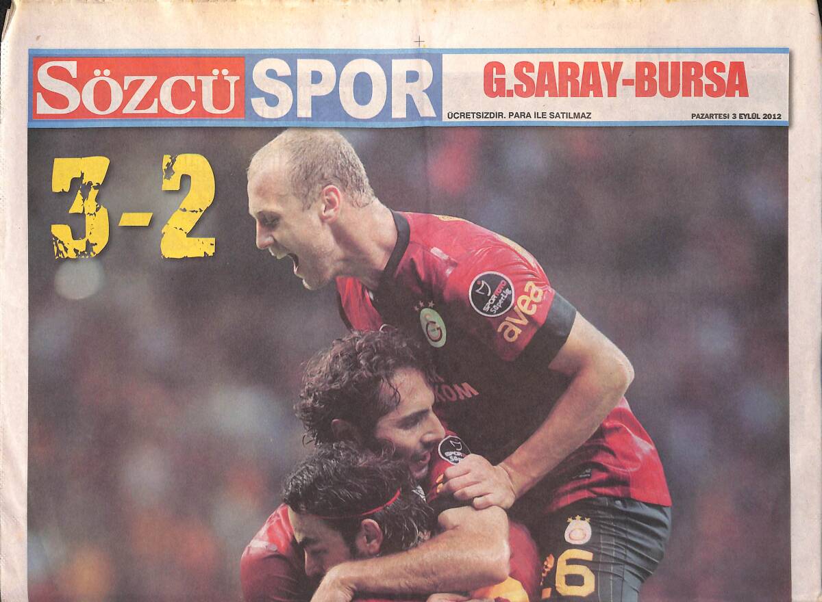 Sözcü Gazetesi Spor Eki 3 Eylül 2012 - Galatasaray Zirveye Bindi - Trabzon Gazi Oldu GZ134851 - 1