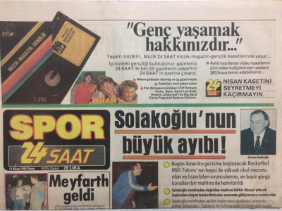 Spor 24 Saat Gazetesi 14 Nisan 1985 - Osman Solakoğlunun Büyük Ayıbı GZ24816 - 1