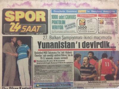Spor 24 Saat Gazetesi 18 Mayıs 1985 - Yunanistanı Devirdik GZ38656 - 1