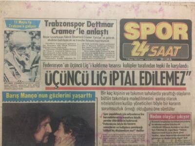 Spor 24 Saat Gazetesi 3 Mayıs 1985 - Barış Mançonun Gözlerini Yaşarttı GZ38655 - 1