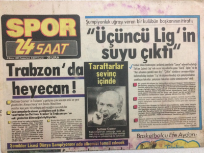 Spor 24 Saat Gazetesi 4 Mayıs 1985 - Trabzonda Heyecan,3.Ligin Suyu Çıktı GZ24819 - 1