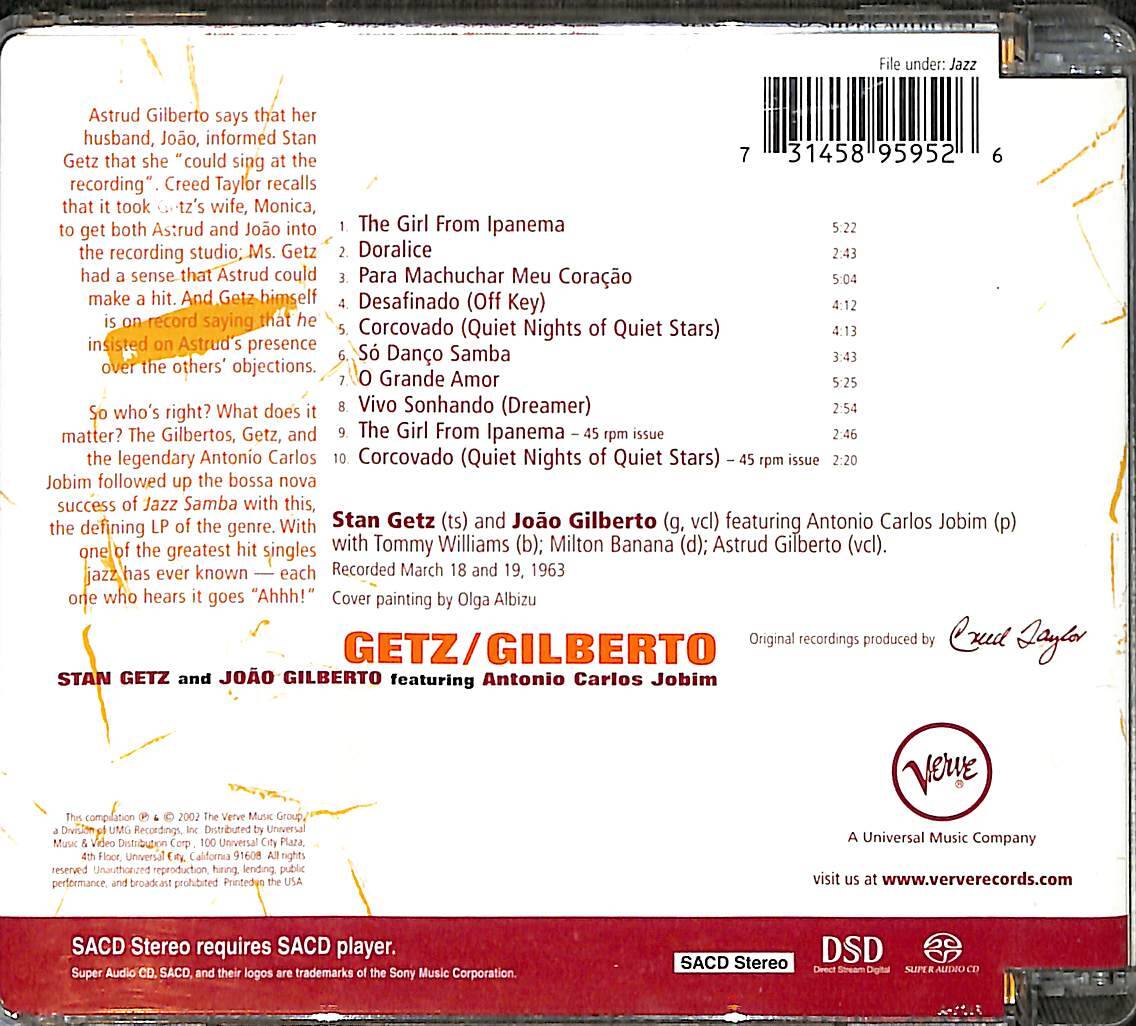 Stan Getz And João Gilberto Featuring Antonio Carlos Jobim CD (İkinci El) CD4461 - 2