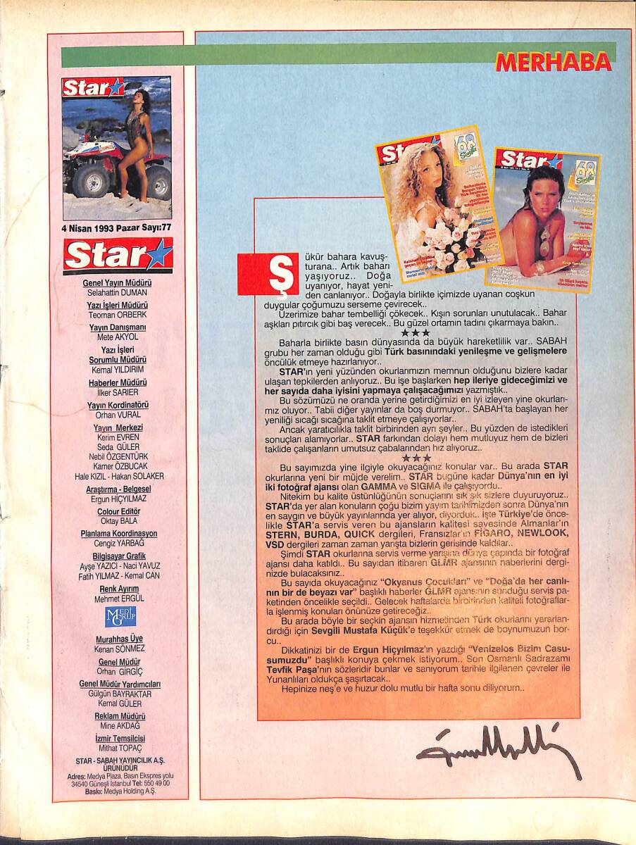 Star Dergisi 4 Nisan 1993 Sayı:77 - Jesse James - Ornella Muti - Tevfik Paşa NDR87841 - 1