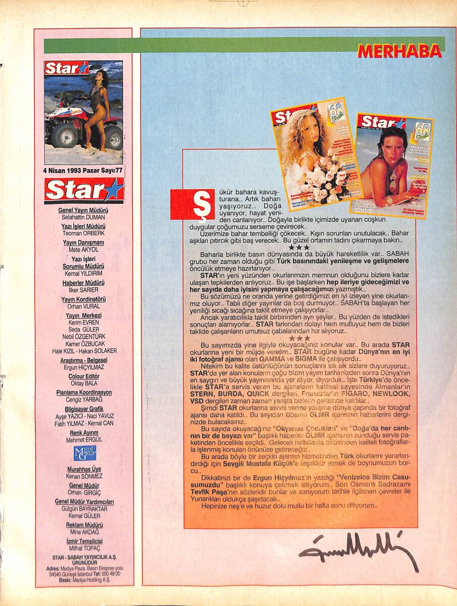 Star Dergisi 4 Nisan 1993 Sayı:77 - Jesse James -Ornella Muti -Tevfik Paşa NDR87843 - 1