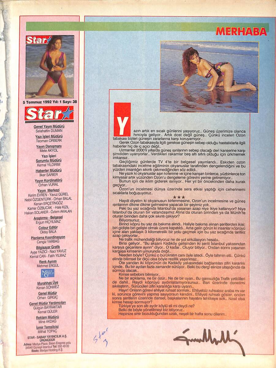 Star Dergisi 5 Temmuz 1992 Sayı:38 - 1932 Model Ford - Katarina Witt - Margaret Thatcher - Zeki Müren'i Ağlatan Kör Çocuklar NDR87825 - 1