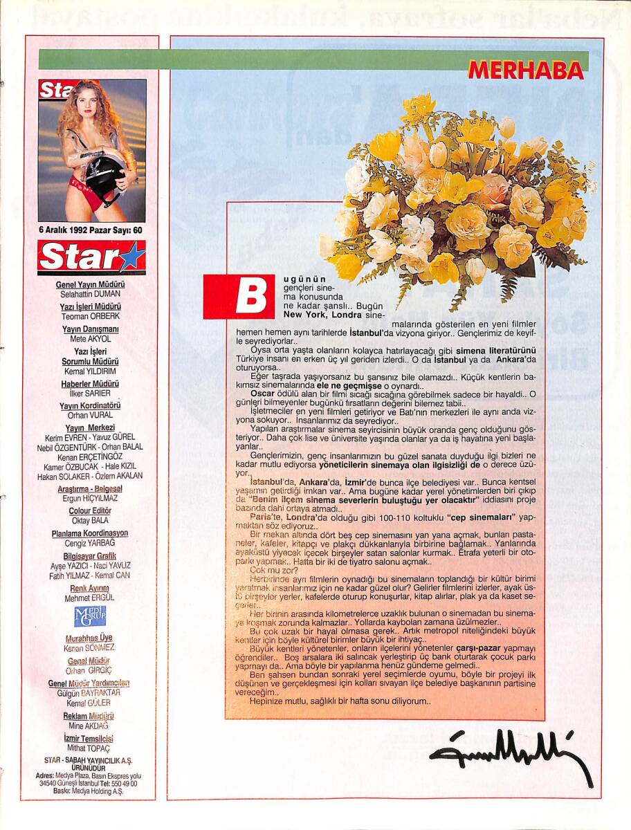 Star Dergisi 6 Aralık 1992 Sayı: 60 - İstanbul'un oturak alemleri - Geronimo - Portakal Festivali NDR91686 - 1
