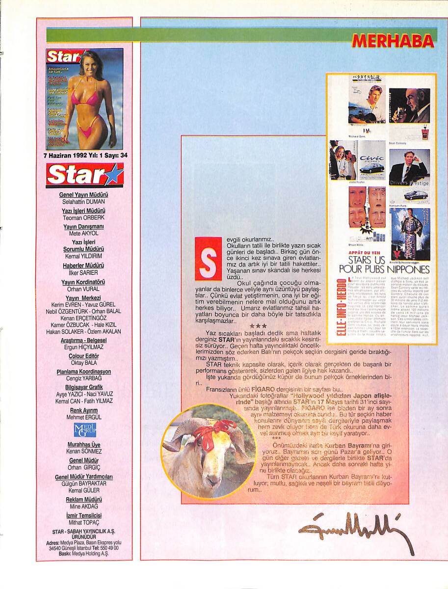 Star Dergisi 7 Haziran 1992 Sayı:34 - Sekizinci Harika Great Canyon - Amazonlarda Bir Türk-Eski Galata Köprüsü-Çin'in Yeni Çehresi-Melanie Griffith NDR87762 - 1