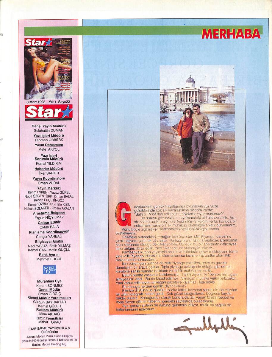 Star Dergisi 8 Mart 1992 Sayı : 22 - Kim Basinger Kendini Anlattı - Gürcistan Kralı da Ortaya Çıktı - Ünü Dünyayı Saran Eşkıya: Çakırcalı Mehmet Efe NDR87751 - 1