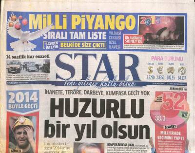 Star Gazetesi 1 Ocak 2015 - Işid Ve Esad Zulmüne Dünya Sustu , Türkiye Kucak Açtı GZ106552 - 1