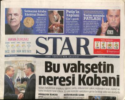 Star Gazetesi 10 Ekim 2014 - Putinin Kaplanı Çini Gerdi - Fatih Terim Sonunda Patladı GZ125480 - 1