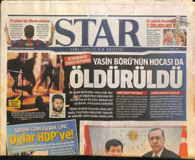 Star Gazetesi 10 Haziran 2015 - Yasin Börünün Hocası da Öldürüldü - Çetin Doğana Balyoz GZ124756 - 1
