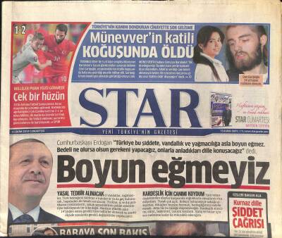 Star Gazetesi 11 Ekim 2014 - Dünyanın En Uzunu Çanakkale Köprüsüne Japonlar Talip - Münevverin Kaatili Koğuşunda Öldü GZ125481 - 1