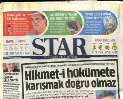 Star Gazetesi 14 Ağustos 2013 - ArınçHikmet-i Hükümete Karışmak Doğru Olmaz GZ101350 - 1