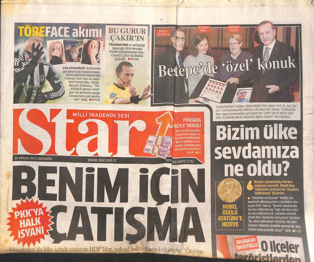 Star Gazetesi 16 Aralık 2015 - Beştepe'de Özel Konuk - Bu Gurur Cüneyt Çakır'ın - İftiracı Vekile İnceleme GZ135755 - 1