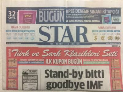 Star Gazetesi 16 Mayıs 2012 - Stand-By Bitti,Goodbye IMF GZ29466 - 1