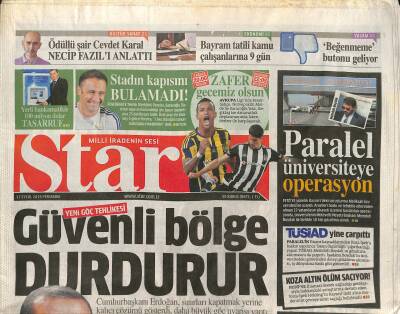 Star Gazetesi 17 Eylül 2015 - TUSİAD Yine Çarpıttı - Paralel Üniversiteye Operasyon GZ125509 - 1