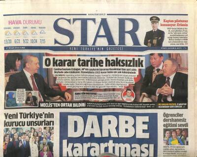 Star Gazetesi 17 Nisan 2015 - Darbe Karartması GZ107383 - 1