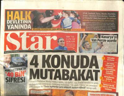 Star Gazetesi 19 Ekim 2015 - Erdoğan Merkeli Mabeyn Köşkünde Kabul Etti GZ107376 - 1