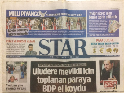 Star Gazetesi 2 Ocak 2013 - Uludere Mevlidi İçin Toplanan Paraya Bdp El Koydu GZ29057 - 1