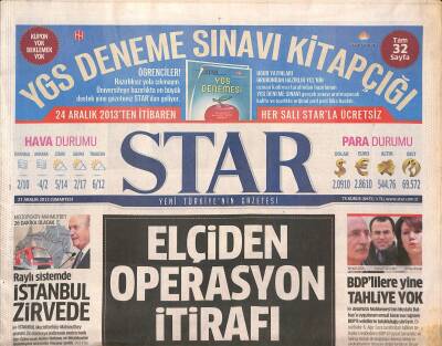 Star Gazetesi 21 Aralık 2013 - Mehmet Ağar Hakkında İkinci Faili Meçhul Davası - Cerrahpaşa Ve Çapa Yeniden Yapılacak GZ125434 - 1