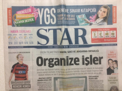 Star Gazetesi 21 Ocak 2013 - Eroin Ticaretince Hakim Savcı Ve Jandarma Ortaklığı GZ29059 - 1