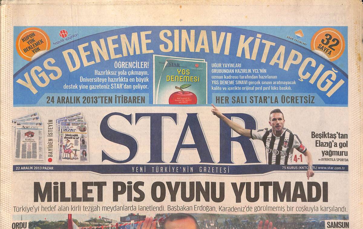 Star Gazetesi 22 Aralık 2013 - Millet Pis Oyunu Yutmadı - Devlette Paralel Bir Yapı Olamaz GZ135757 - 1