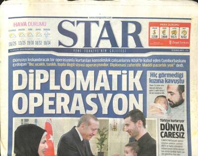 Star Gazetesi 22 Eylül 2014 - Diplomatik Operasyon GZ104775 - 1