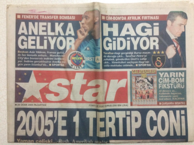 Star Gazetesi 24 Ocak 2005 - 2005e 1 Tertip Coni, Fenerbahçeye Transfer Bombası GZ24843 - 1
