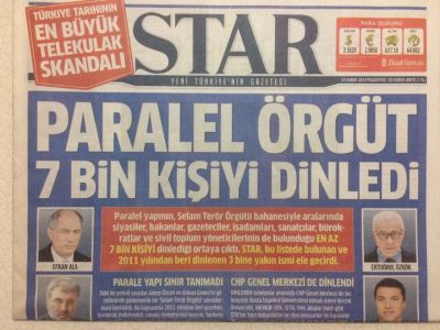Star Gazetesi 24 Şubat 2014 - Paralel Örgüt 7000 Kişiyi Dinledi GZ27949 - 1