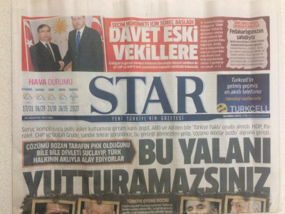 Star Gazetesi 25 Ağustos 2015 - Bu Yalanı Yutturamazsınız GZ27756 - 1