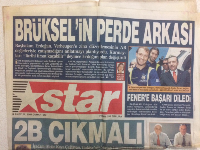 Star Gazetesi 25 Eylül 2004 - Brükselin Perde Arkası, 2B Çıkmalı GZ27778 - 1