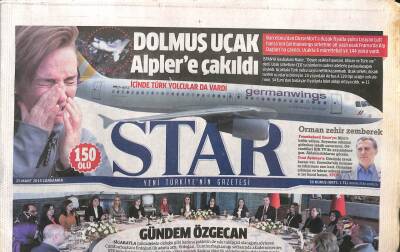Star Gazetesi 25 Mart 2015 - Davutoğlu Yanlış Yapan Bedelini Öder GZ107065 - 1