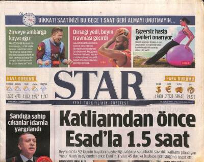 Star Gazetesi 26 Ekim 2013 - Rihannanın Tek Gördüğü Filistin Değil , Dolarmış - 700 Göçmen Akdenizde Kurtarıldı GZ106580 - 1
