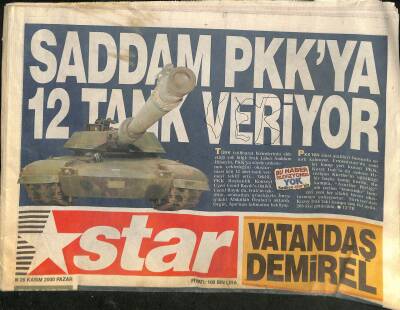 Star Gazetesi 26 Kasım 2000 - Saddam PKKya 12 Tank Veriyor - Vatandaş Demirel GZ120839 - 1