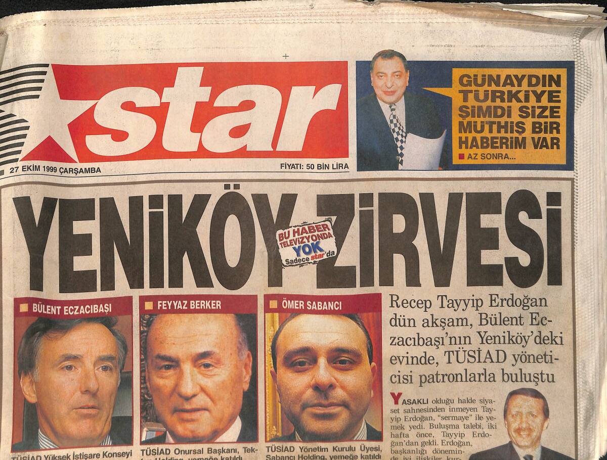 Star Gazetesi 27 Ekim 1999 - Fener'de Zeman ve Sergen Kavgası Alevlendi - Fatih Terim Çıldırdı GZ158118 - 1