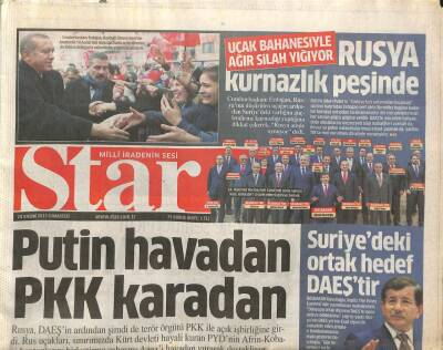 Star Gazetesi 28 Kasım 2015 - Putin Havadan PKK Karadan, Rusya Kurnazlık Peşinde GZ107380 - 1