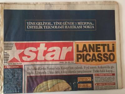 Star Gazetesi - 28 Mayıs 2000 - Lanaetli PICASSO Tablosu ... GZ43924 - 2