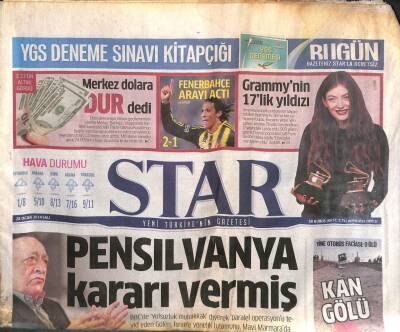 Star Gazetesi 28 Ocak 2014 - Cunta , Sisinin Cumhurbaşkanlığı Adaylığını Onayladı GZ109950 - 1