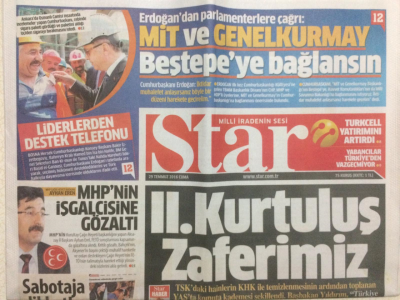 Star Gazetesi 29 Temmuz 2016 - İkinci Kurtuluş Zaferimiz GZ29056 - 1