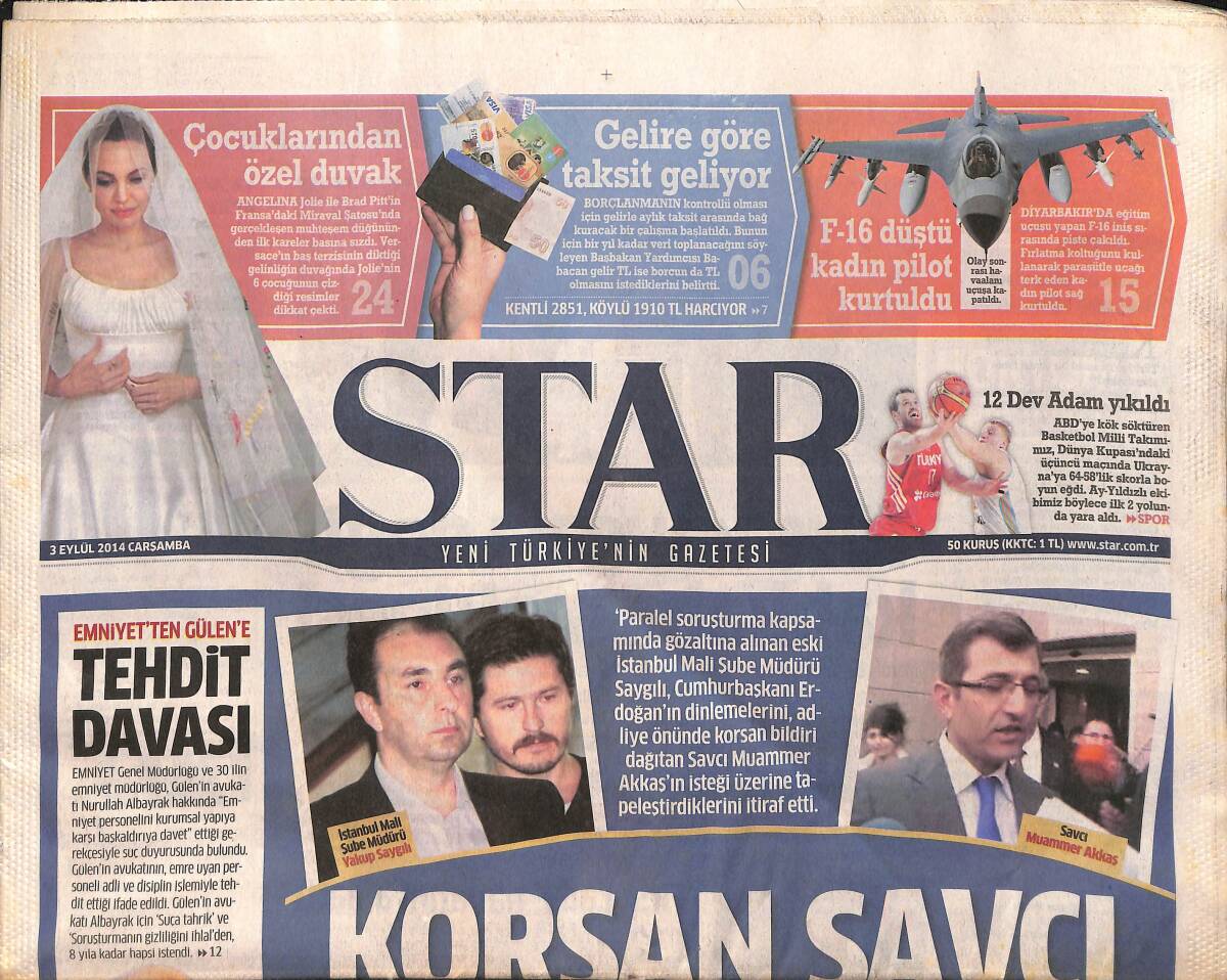 Star Gazetesi 3 Eylül 2014 - HSYK Seçimleri Önemli - Paralel Kuşatmaya Karşı Yargıda Birlik GZ153933 - 1